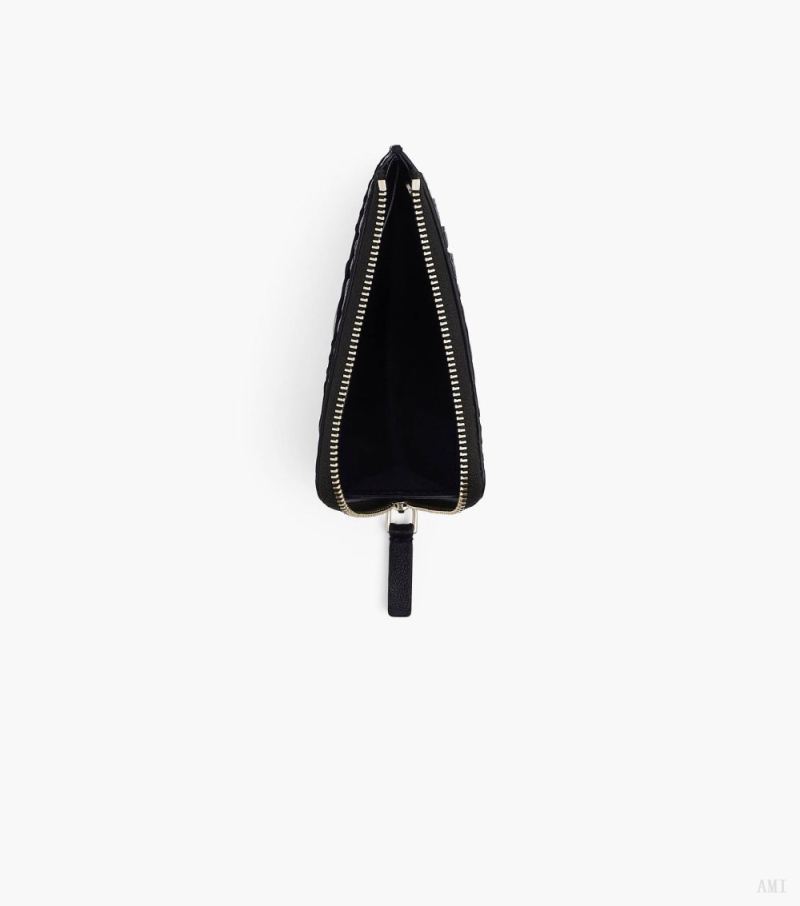 Marc Jacobs | The Monogram Debossed J Marc Top Zip Multi Wallet - Black