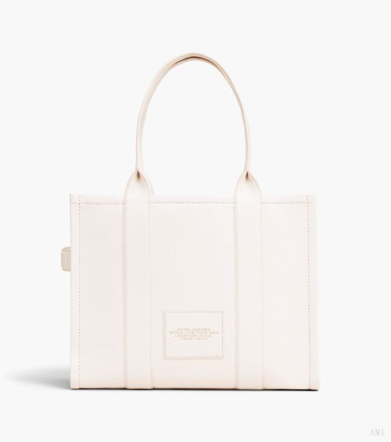 Marc Jacobs | The Leather Large Tote Bag - Cotton/Silver