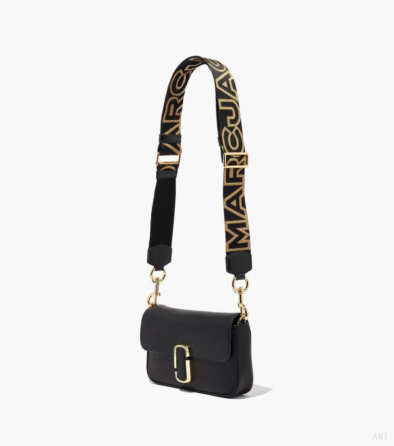 Marc Jacobs | The Outline Logo Webbing Strap - Black/Gold