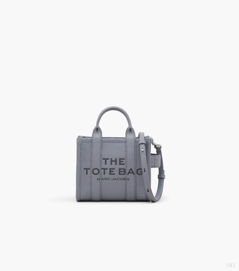 Marc Jacobs | The Leather Mini Tote Bag - Wolf Grey - Click Image to Close