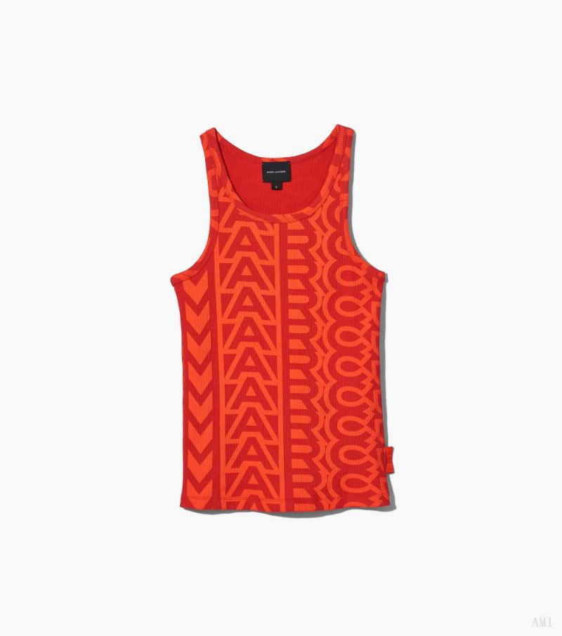 Marc Jacobs | The Monogram Rib Tank - Electric Orange/True Red