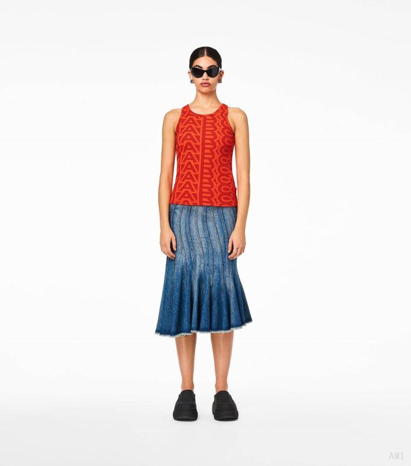 Marc Jacobs | The Monogram Rib Tank - Electric Orange/True Red