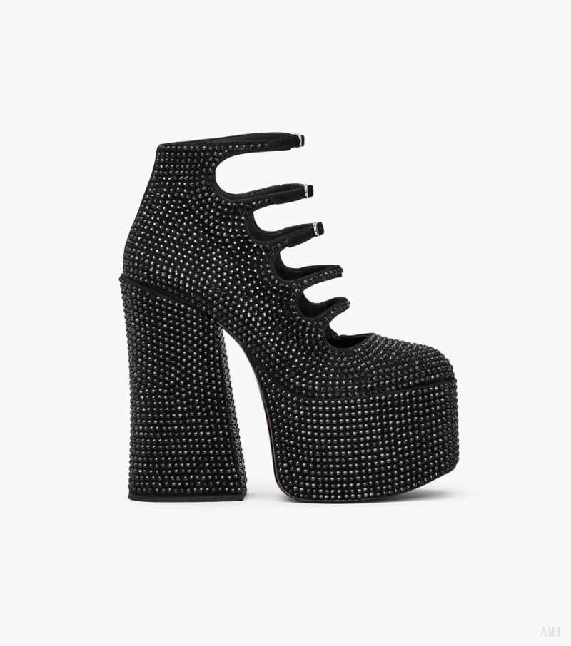 Marc Jacobs | The Rhinestone Kiki Ankle Boot - Black/Black - Click Image to Close