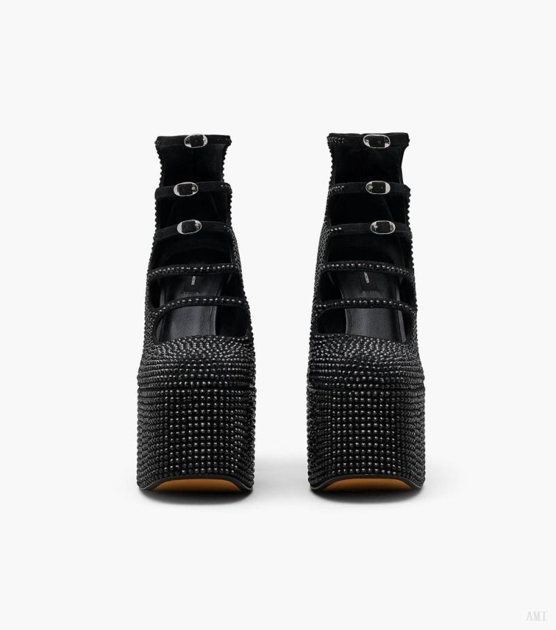 Marc Jacobs | The Rhinestone Kiki Ankle Boot - Black/Black