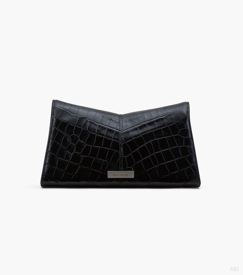 Marc Jacobs | The Croc-Embossed St. Marc Convertible Clutch - Black