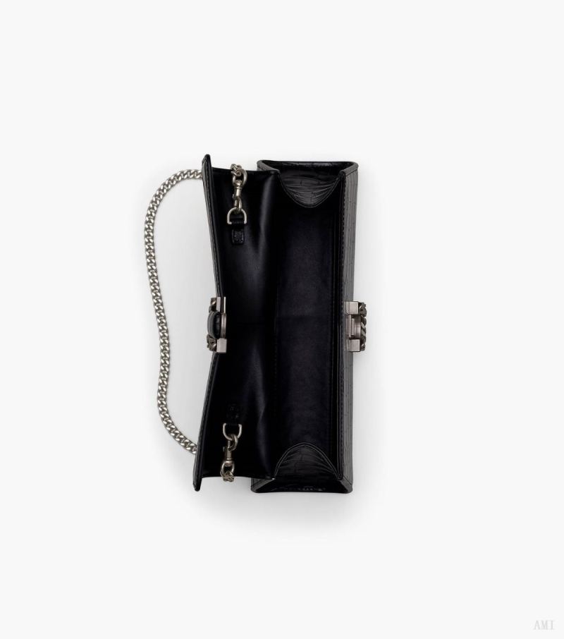 Marc Jacobs | The Croc-Embossed St. Marc Convertible Clutch - Black