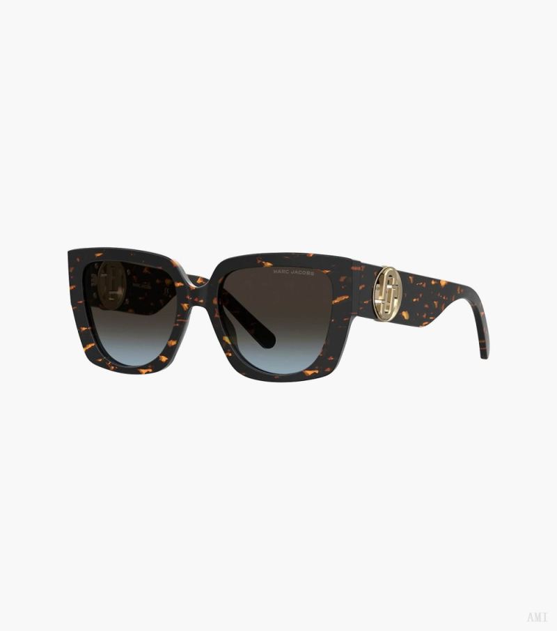 Marc Jacobs | The J Marc Square Cutout Sunglasses - Havana