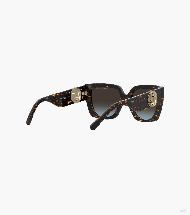 Marc Jacobs | The J Marc Square Cutout Sunglasses - Havana