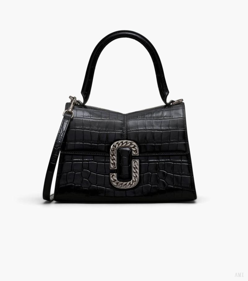 Marc Jacobs | The Croc-Embossed St. Marc Top Handle - Black - Click Image to Close