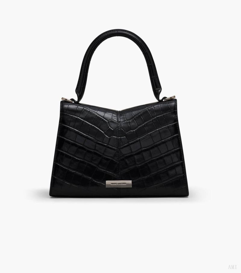 Marc Jacobs | The Croc-Embossed St. Marc Top Handle - Black