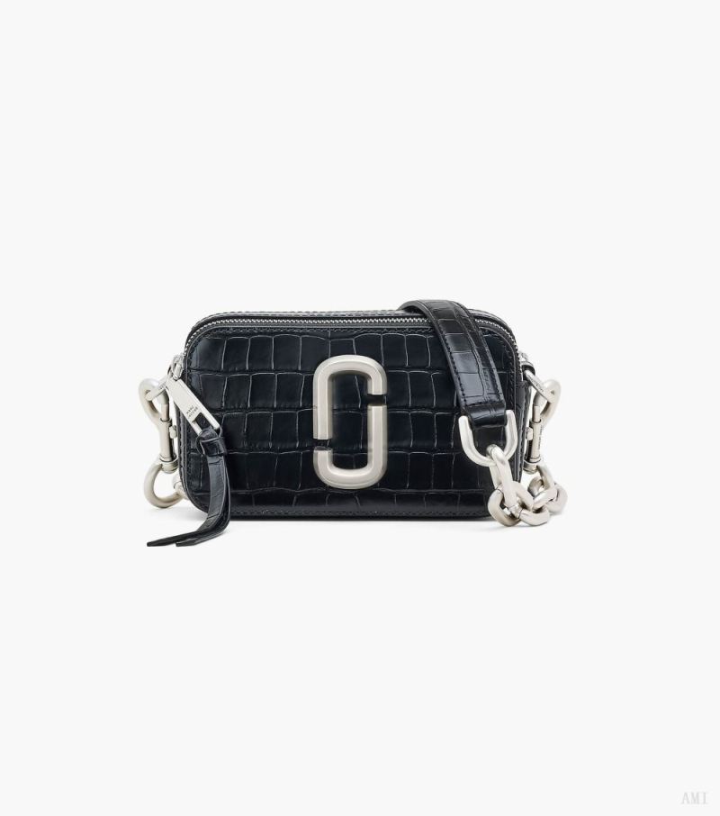 Marc Jacobs | The Croc-Embossed Shoulder Snapshot - Black