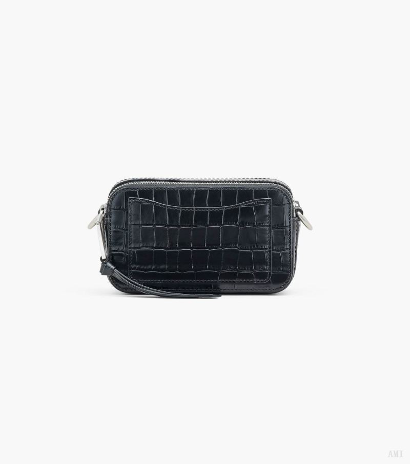 Marc Jacobs | The Croc-Embossed Shoulder Snapshot - Black