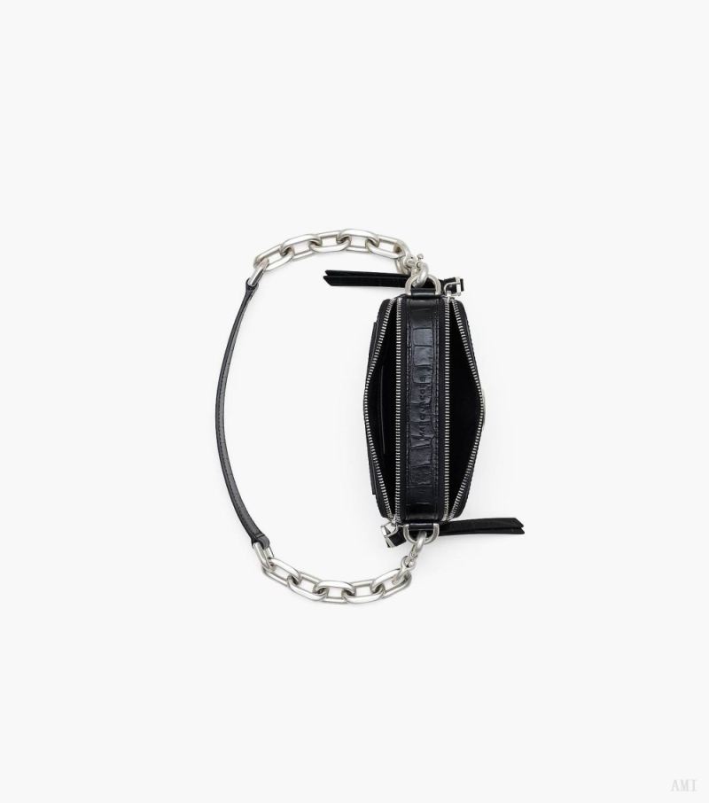 Marc Jacobs | The Croc-Embossed Shoulder Snapshot - Black