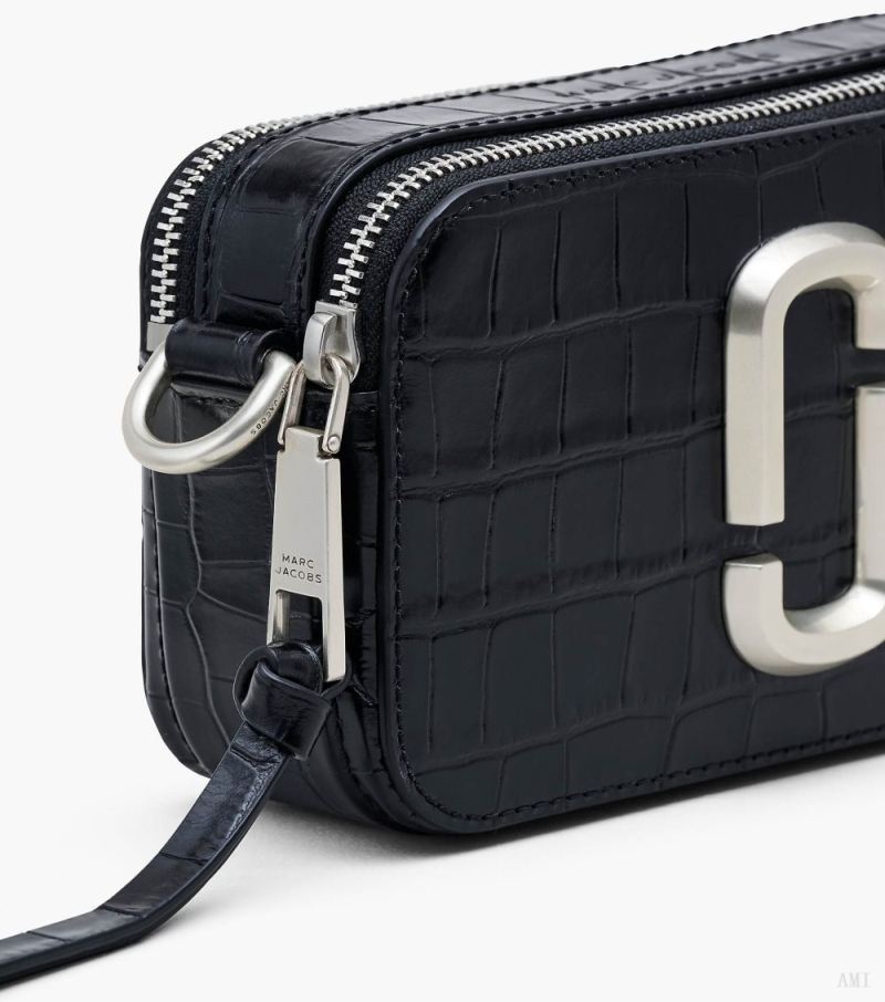 Marc Jacobs | The Croc-Embossed Shoulder Snapshot - Black