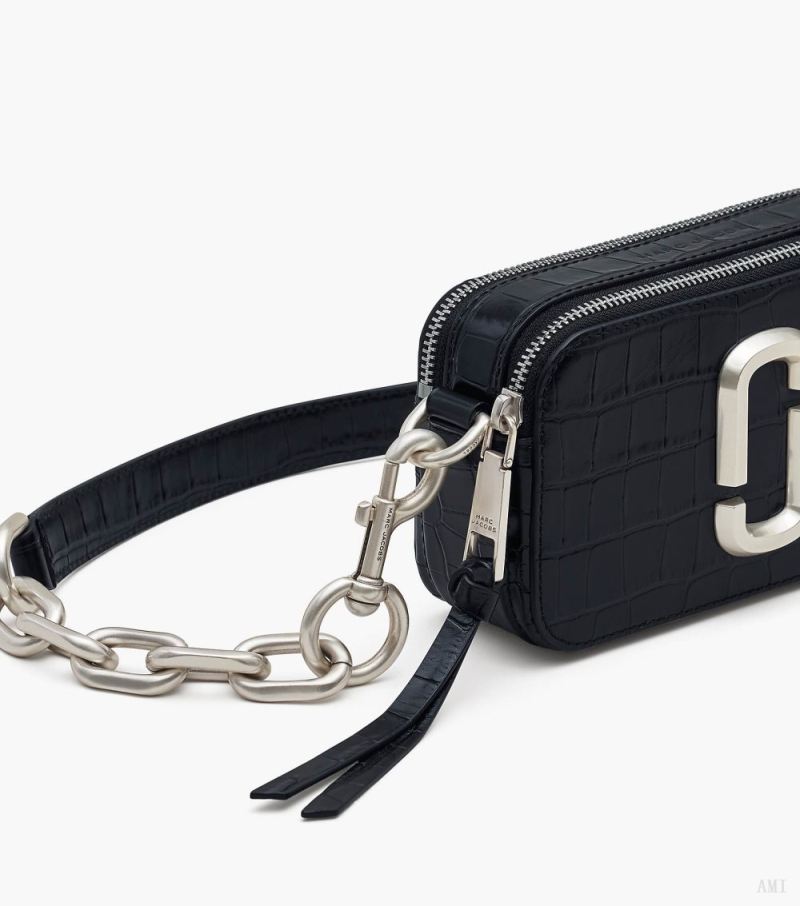 Marc Jacobs | The Croc-Embossed Shoulder Snapshot - Black