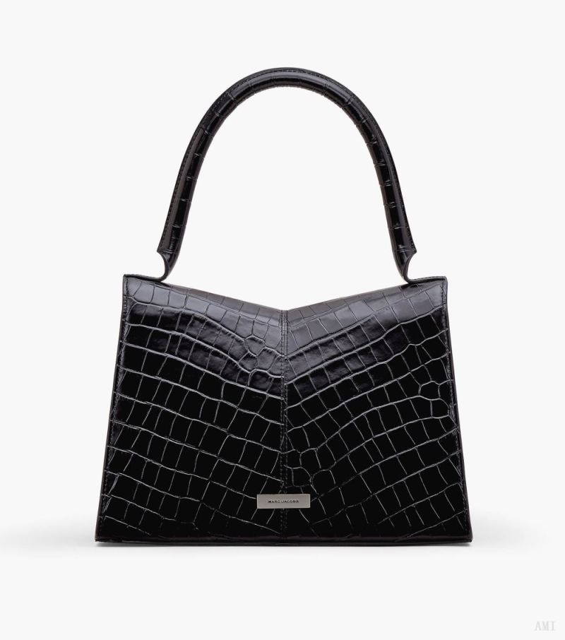 Marc Jacobs | The Croc-Embossed St. Marc Large Top Handle - Black