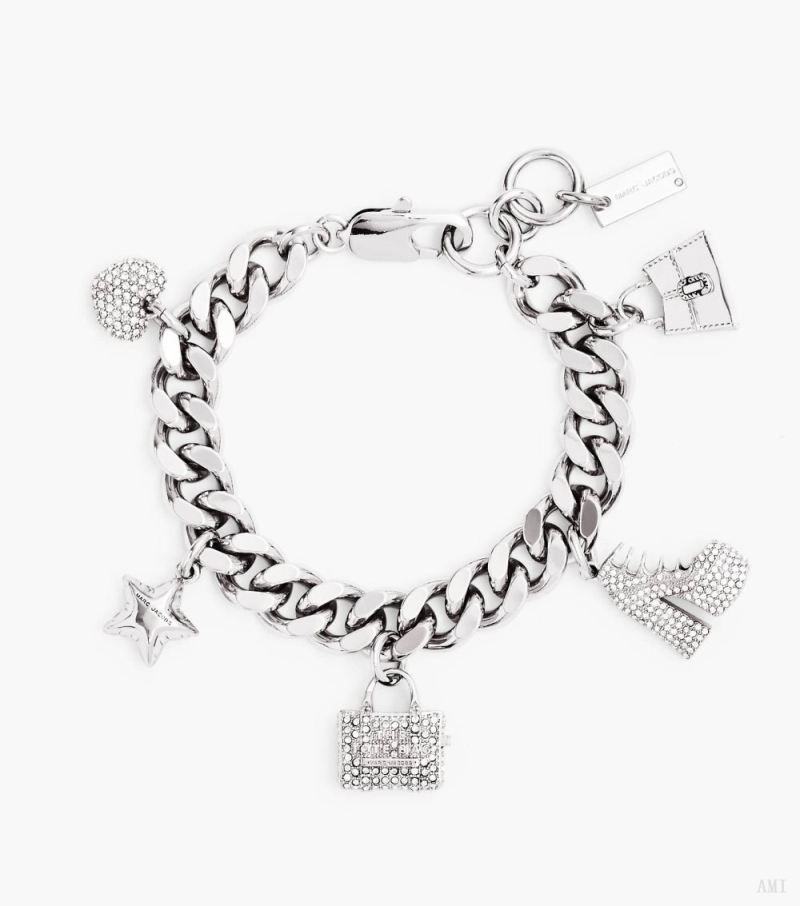 Marc Jacobs | The Pave Mini Icon Charm Bracelet - Silver/Crystal