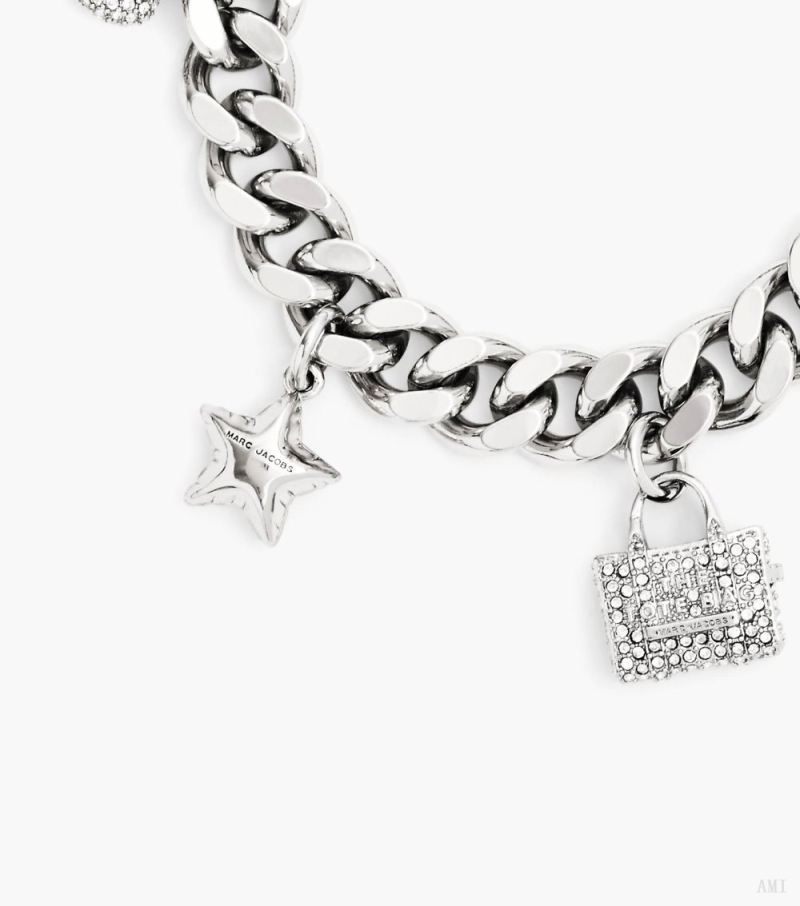 Marc Jacobs | The Pave Mini Icon Charm Bracelet - Silver/Crystal