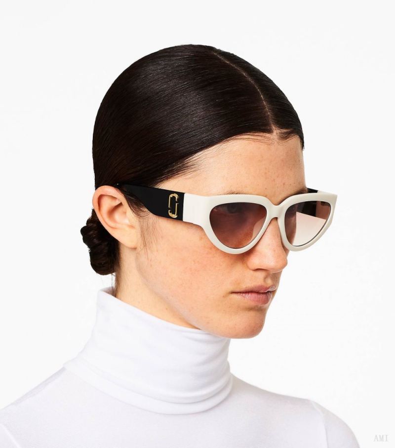 Marc Jacobs | The J Marc Cat Eye Sunglasses - White/Black