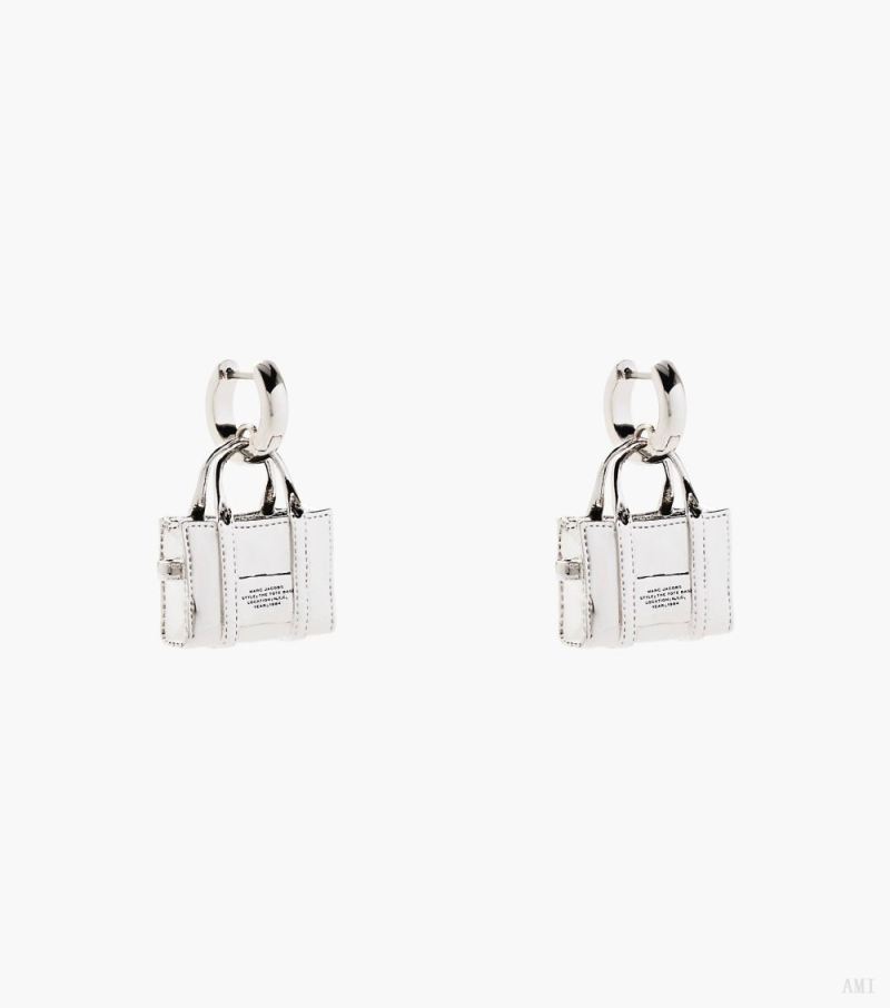 Marc Jacobs | The Tote Bag Charm Earrings - Light Antique Silver