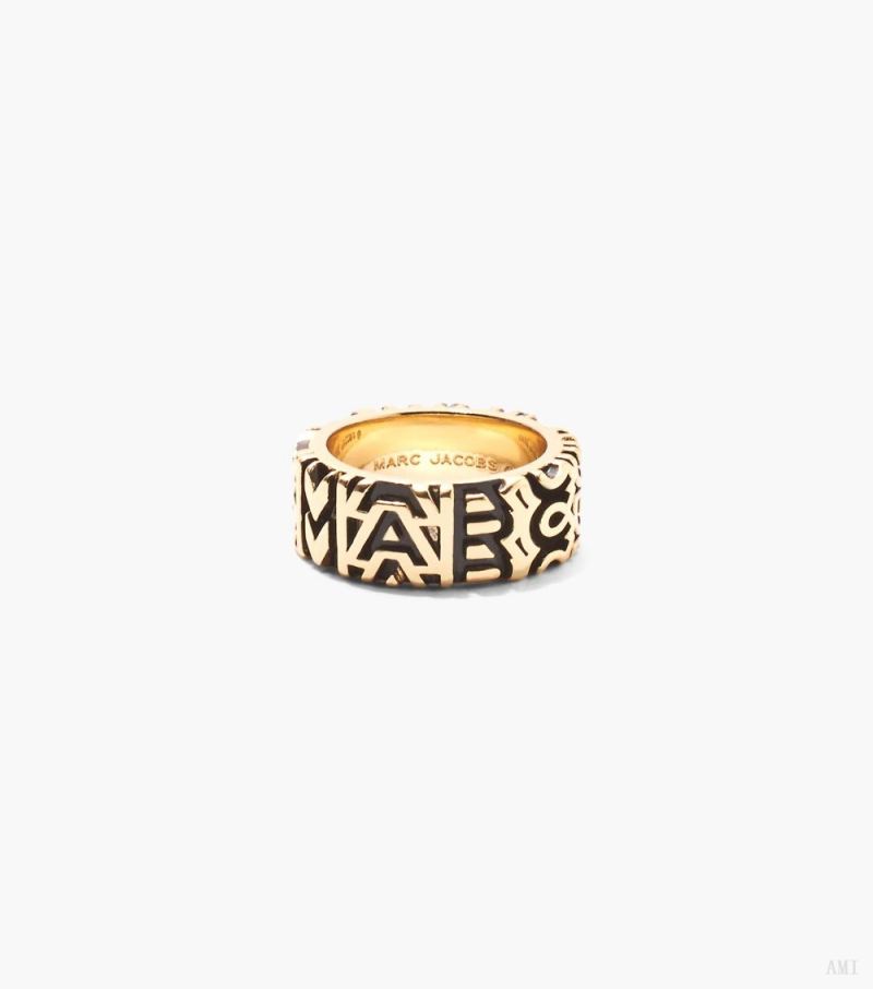 Marc Jacobs | The Monogram Engraved Ring - Aged Gold