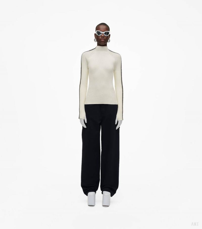 Marc Jacobs | The Raglan Logo Mockneck - Ivory/Black - Click Image to Close