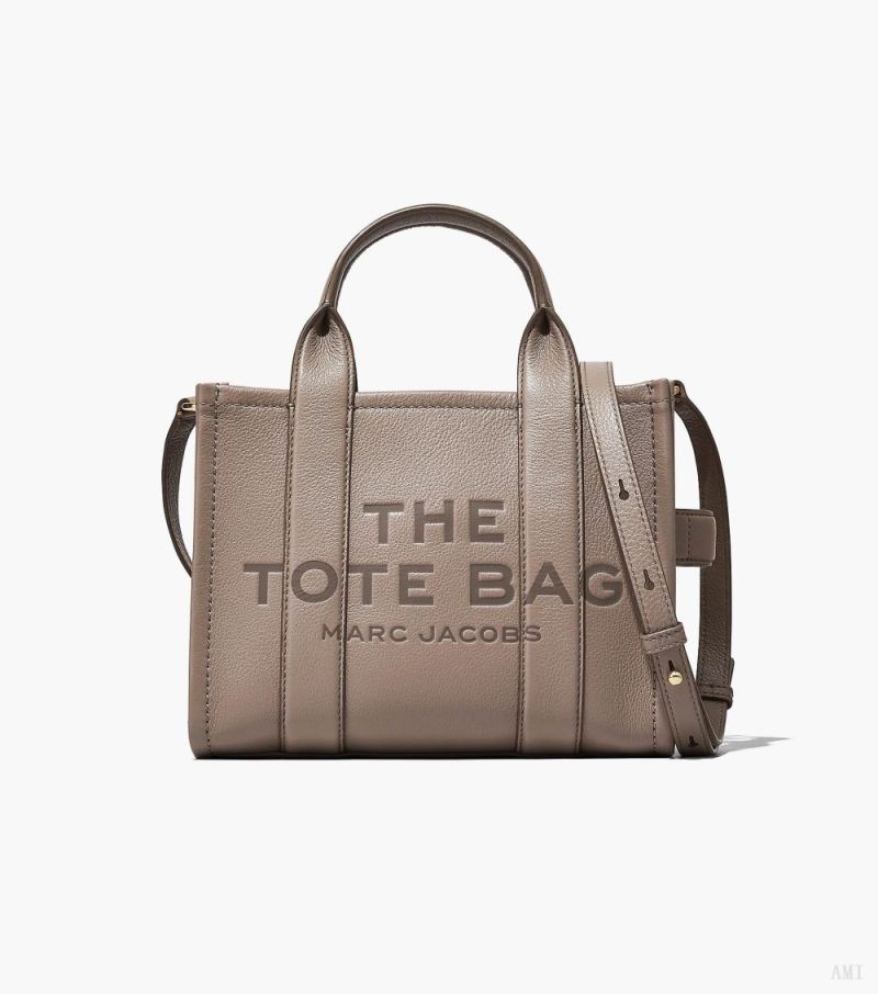 Marc Jacobs | The Leather Medium Tote Bag - Cement - Click Image to Close