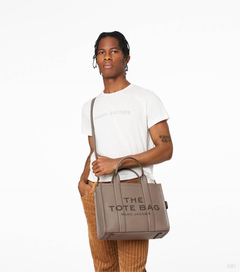 Marc Jacobs | The Leather Medium Tote Bag - Cement