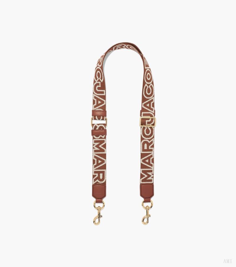 Marc Jacobs | The Thin Outline Logo Webbing Strap - Argan Oil Multi - Click Image to Close