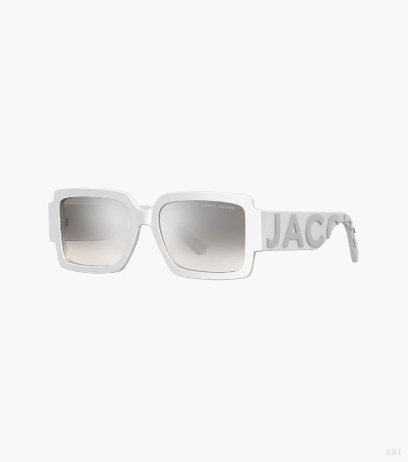 Marc Jacobs | The Square Mirrored Sunglasses - White/Grey