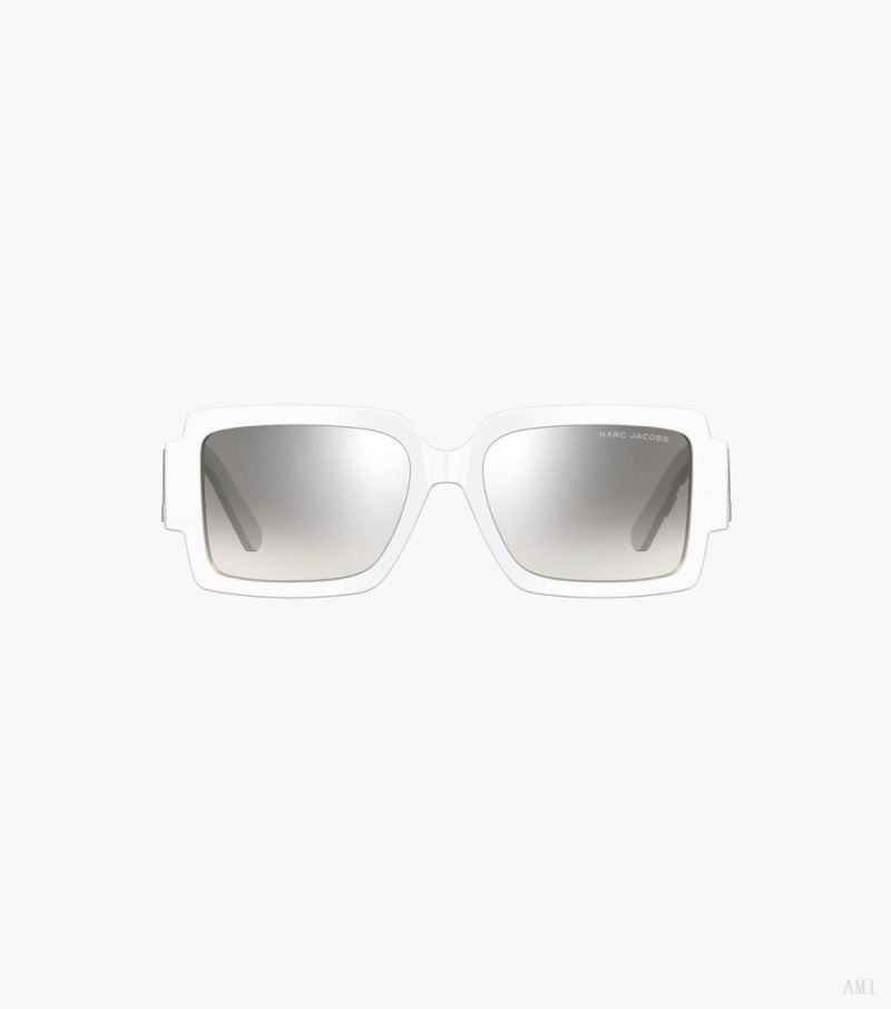 Marc Jacobs | The Square Mirrored Sunglasses - White/Grey