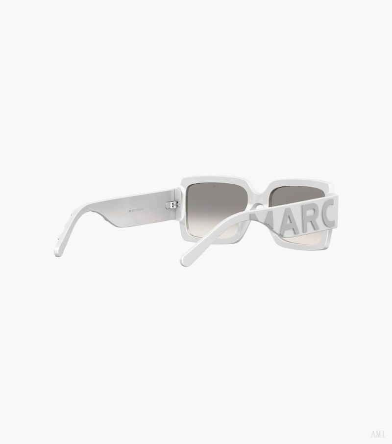 Marc Jacobs | The Square Mirrored Sunglasses - White/Grey