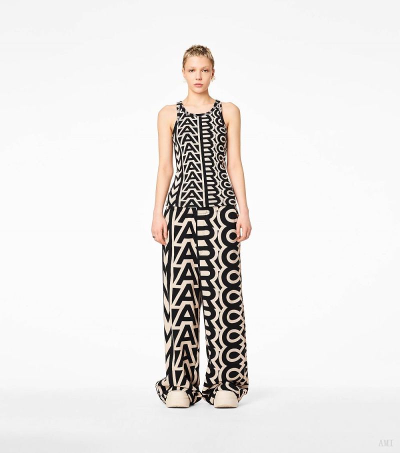 Marc Jacobs | The Monogram Rib Tank - Black/Ivory - Click Image to Close