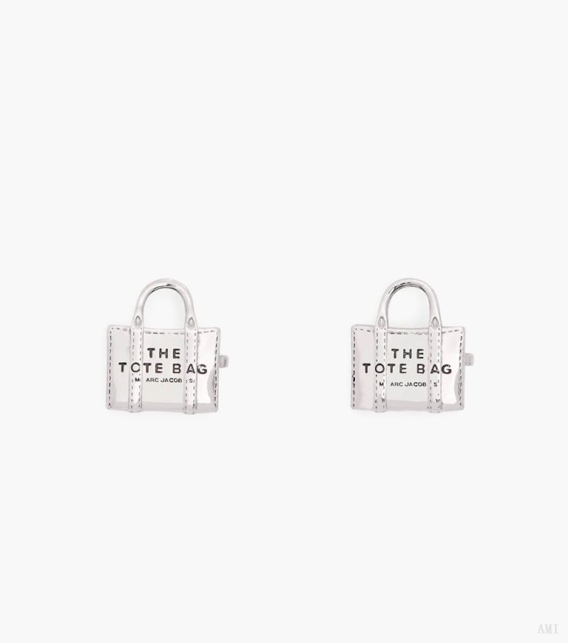 Marc Jacobs | The Tote Bag Studs - Light Antique Silver - Click Image to Close