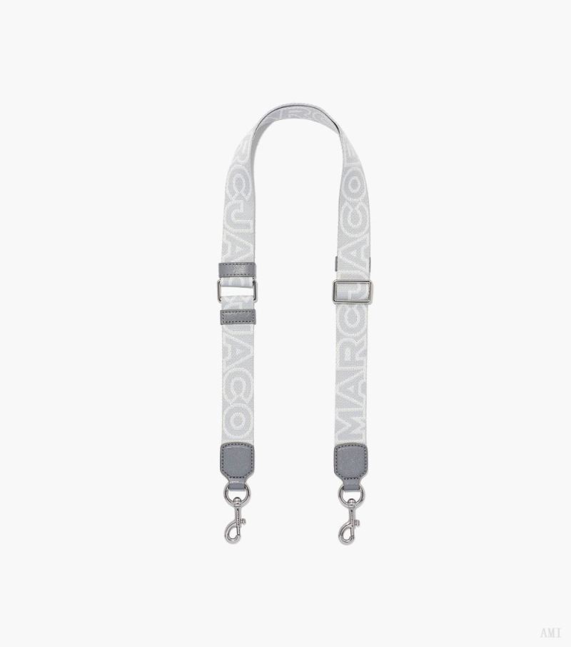 Marc Jacobs | The Thin Outline Logo Webbing Strap - Wolf Grey Multi