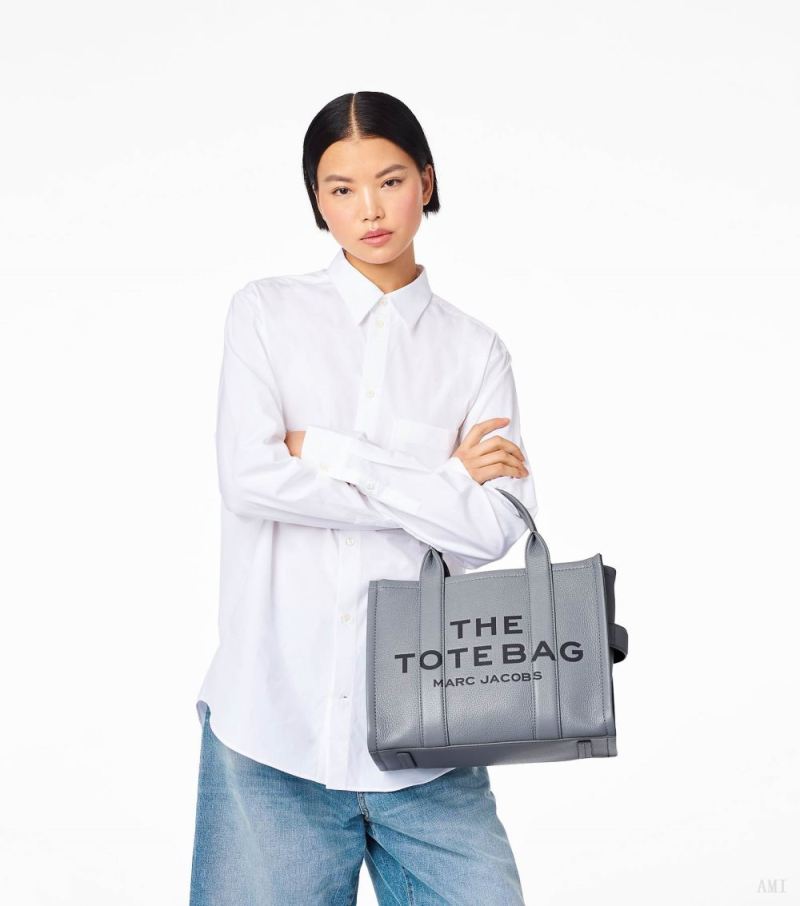 Marc Jacobs | The Leather Medium Tote Bag - Wolf Grey