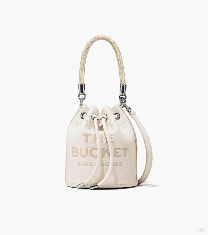 Marc Jacobs | The Leather Bucket Bag - Cotton/Silver - Click Image to Close