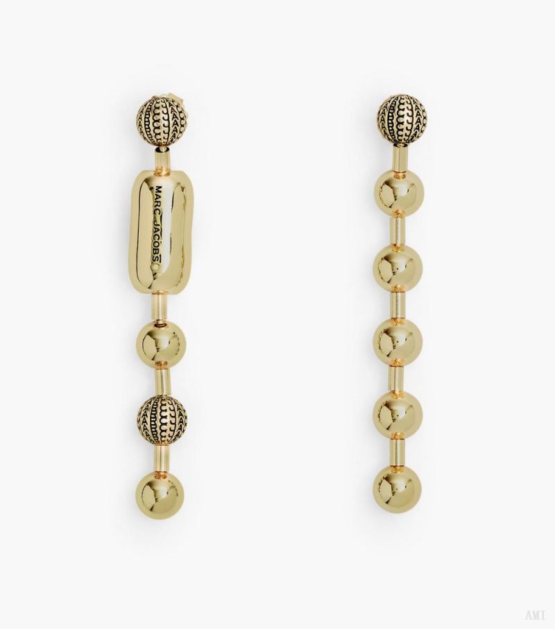 Marc Jacobs | The Monogram Ball Chain Earrings - Light Antique Gold