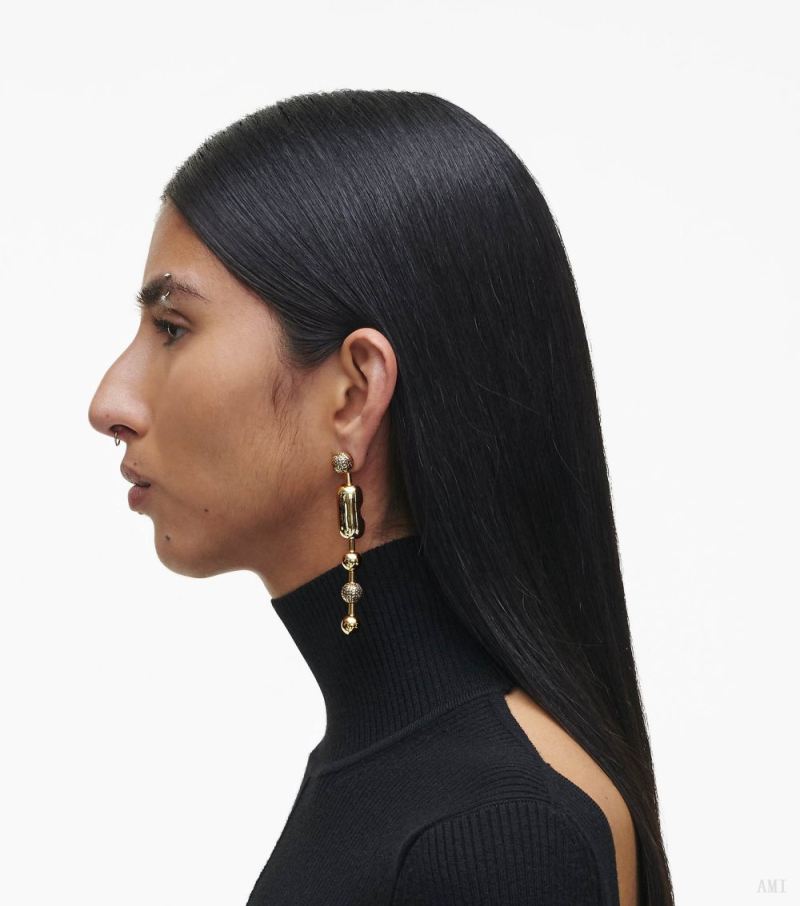 Marc Jacobs | The Monogram Ball Chain Earrings - Light Antique Gold