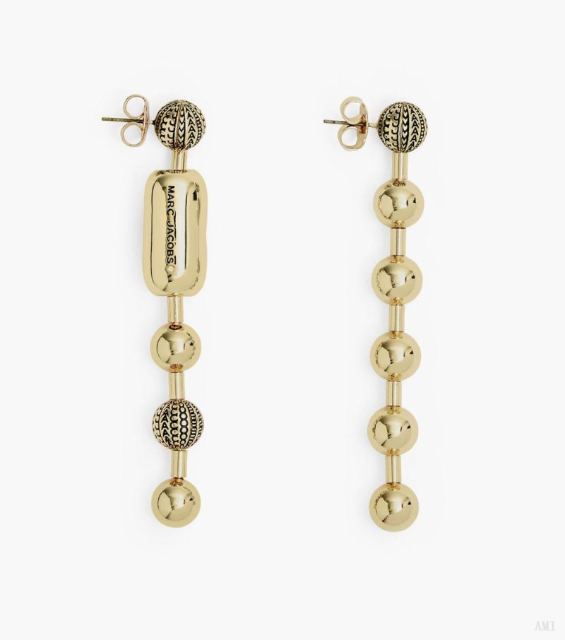 Marc Jacobs | The Monogram Ball Chain Earrings - Light Antique Gold