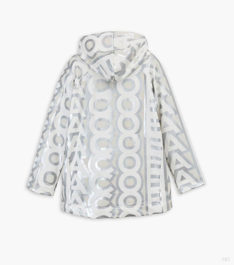 Marc Jacobs | The Monogram Zip Hoodie - Silver/Bright White