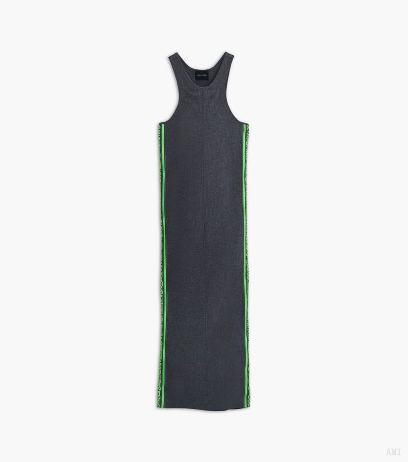 Marc Jacobs | The Logo Racer Dress - Gunmetal/Apple - Click Image to Close