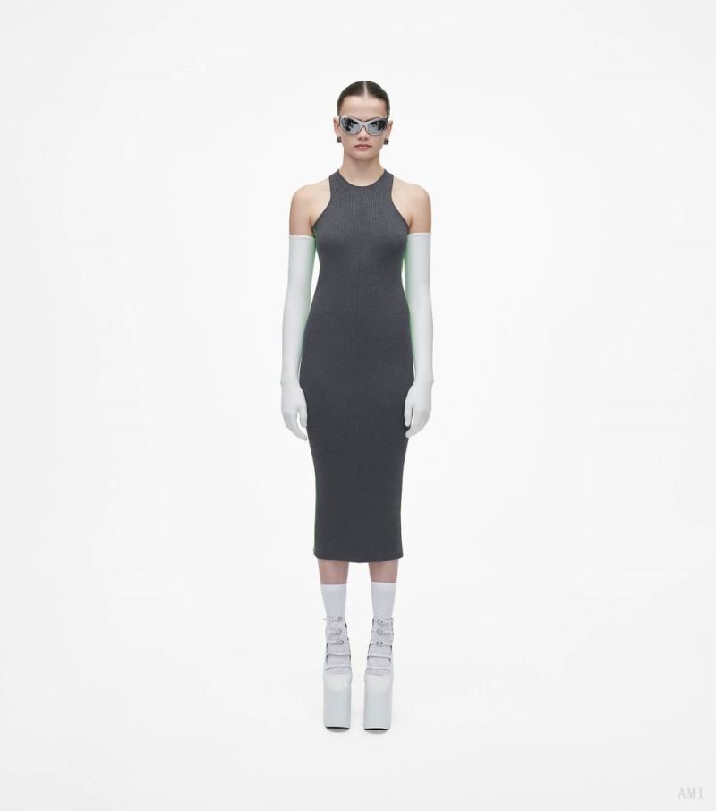 Marc Jacobs | The Logo Racer Dress - Gunmetal/Apple