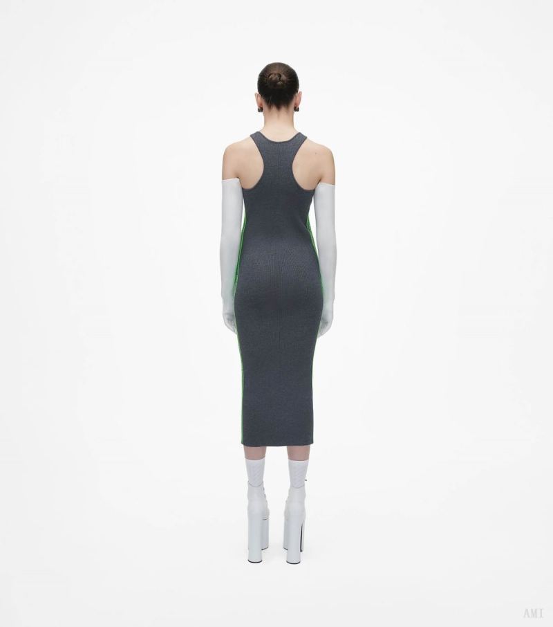 Marc Jacobs | The Logo Racer Dress - Gunmetal/Apple