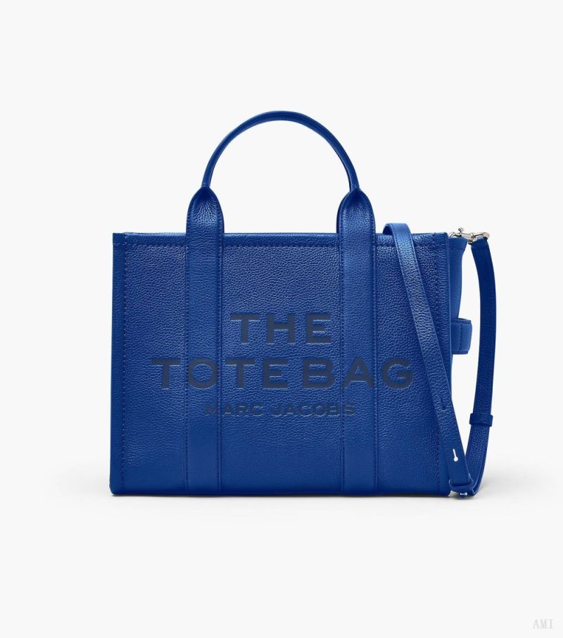 Marc Jacobs | The Leather Medium Tote Bag - Cobalt - Click Image to Close