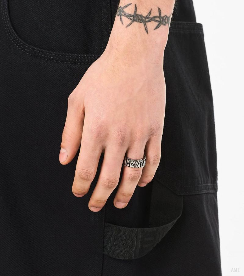 Marc Jacobs | The Monogram Engraved Ring - Aged Silver