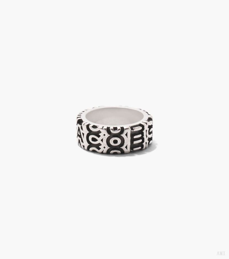 Marc Jacobs | The Monogram Engraved Ring - Aged Silver