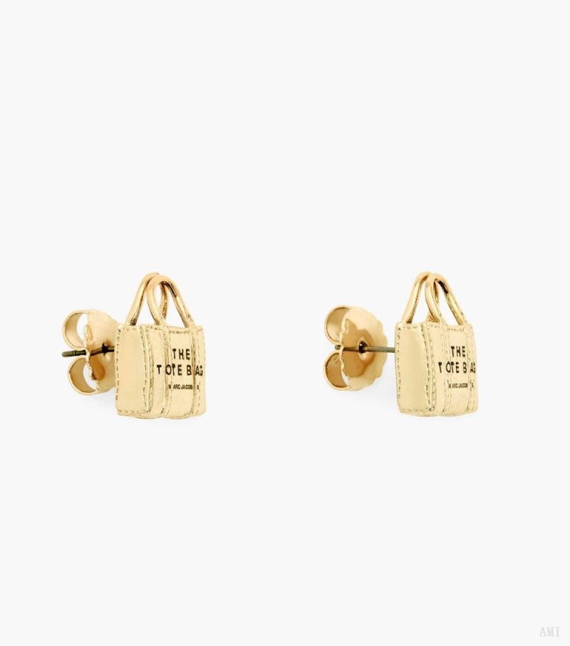 Marc Jacobs | The Tote Bag Studs - Light Antique Gold