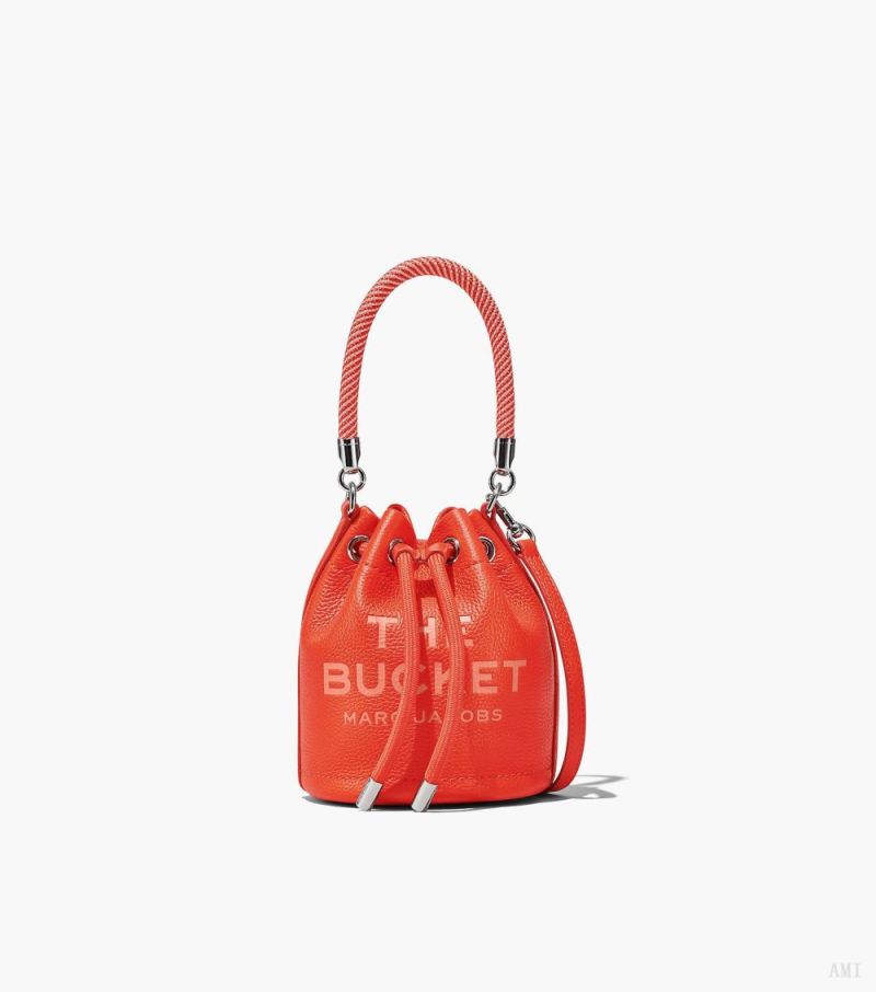 Marc Jacobs | The Leather Mini Bucket Bag - Electric Orange