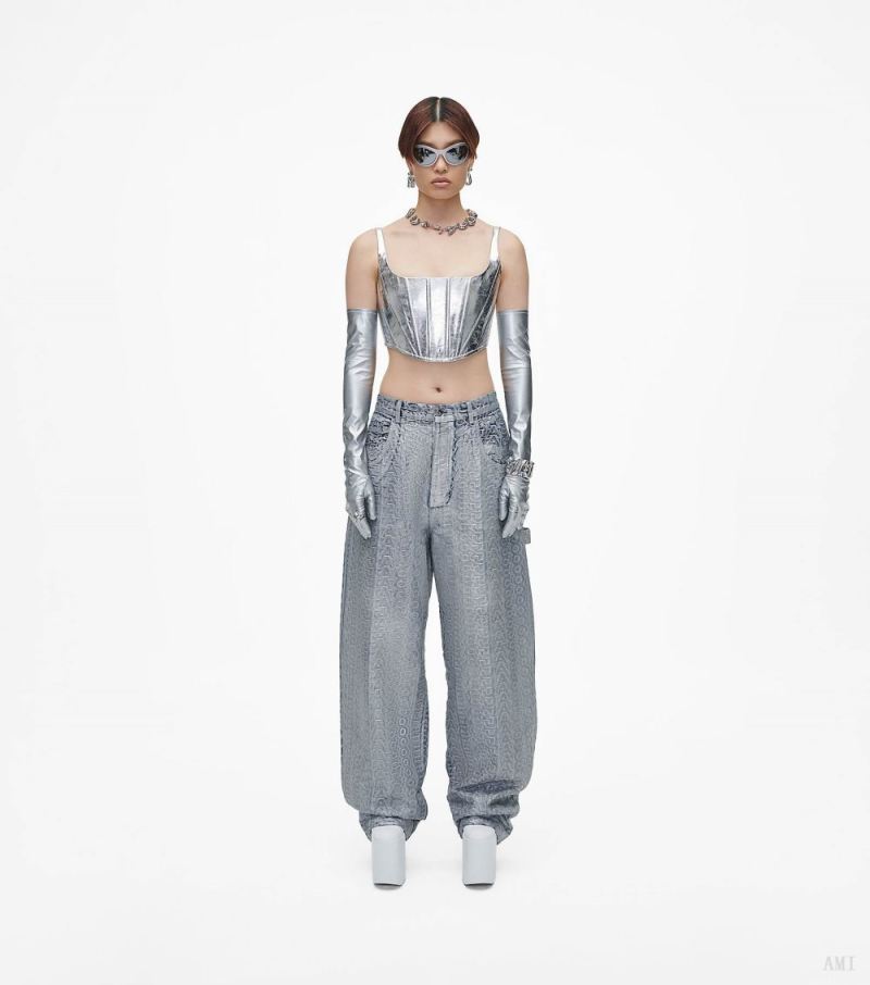 Marc Jacobs | The Monogram Oversized Jean - Matte Silver